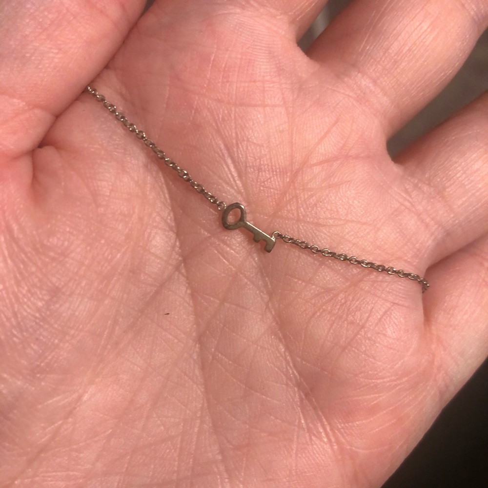 Tiny silver key necklace